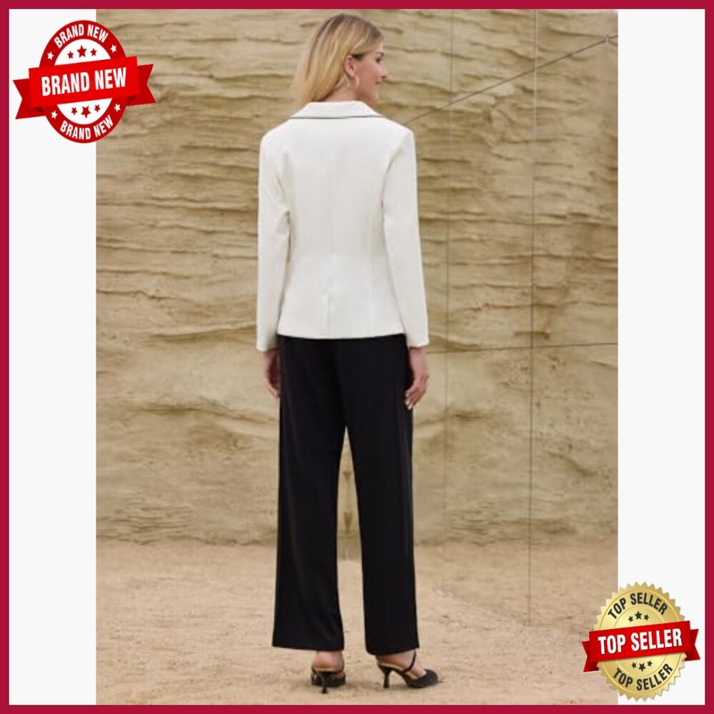 Double Breasted Blazer Suit Jacket Polyester Span… - image 5